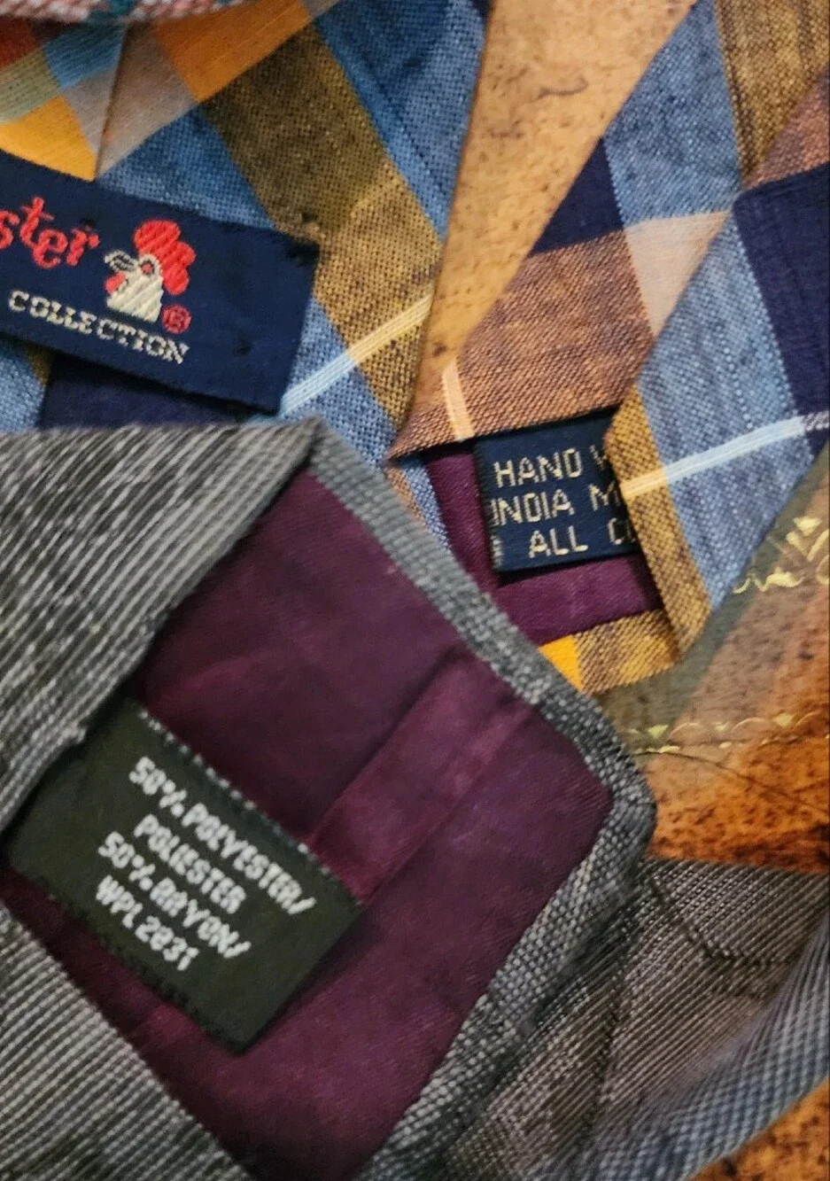 5pc Men’s Tie Lot Vintage Regal Wool-O-Wisp Hand Loomed Rooster Penguin